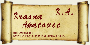 Krasna Apatović vizit kartica